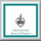 Baby Fine Jewelry Small #1 Daughter Heart Sterling Necklace/ Free Shipping