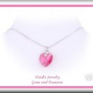 Baby Fine Children's Jewelry Pink Crystal Heart Sterling Silver 14" Necklace Free US Shipping