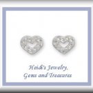 Children's Jewelry Crystal Heart Sterling Earrings/ Free Shipping