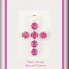 Baby Fashion Jewelry Pink Crystal Cross Sterling Necklace/ Free Shipping