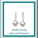Children's Jewelry SS Dangle Heart Earrings/ Free Shipping