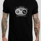 8 Bit I'd Rather Be Gaming Nerd Geek Gamer Antisocial Introvert Black T-Shirt, T-Shirts for Men