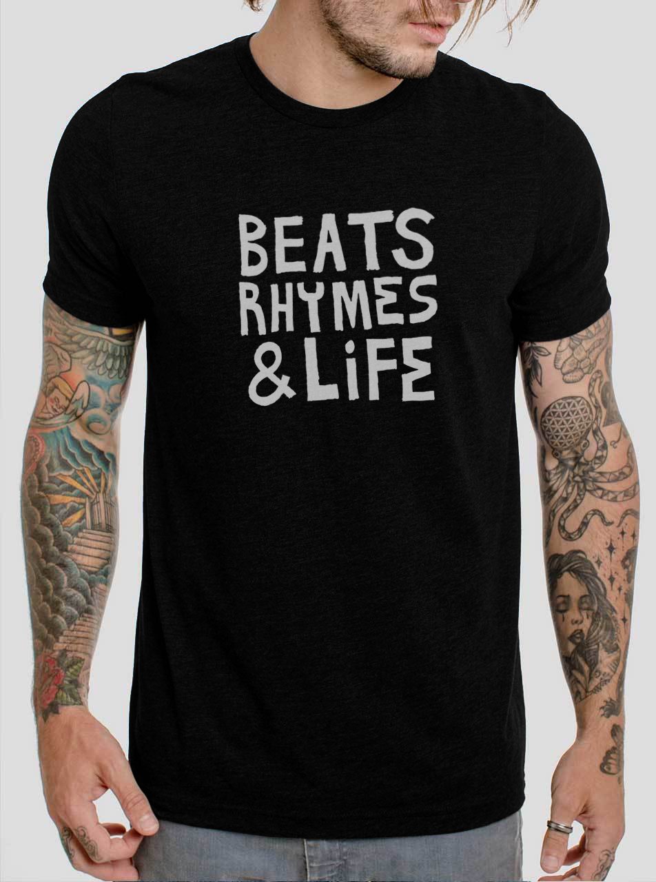 Beats Rhymes & Life Classic New York Hip Hop Black T-Shirt, T-Shirts for Men