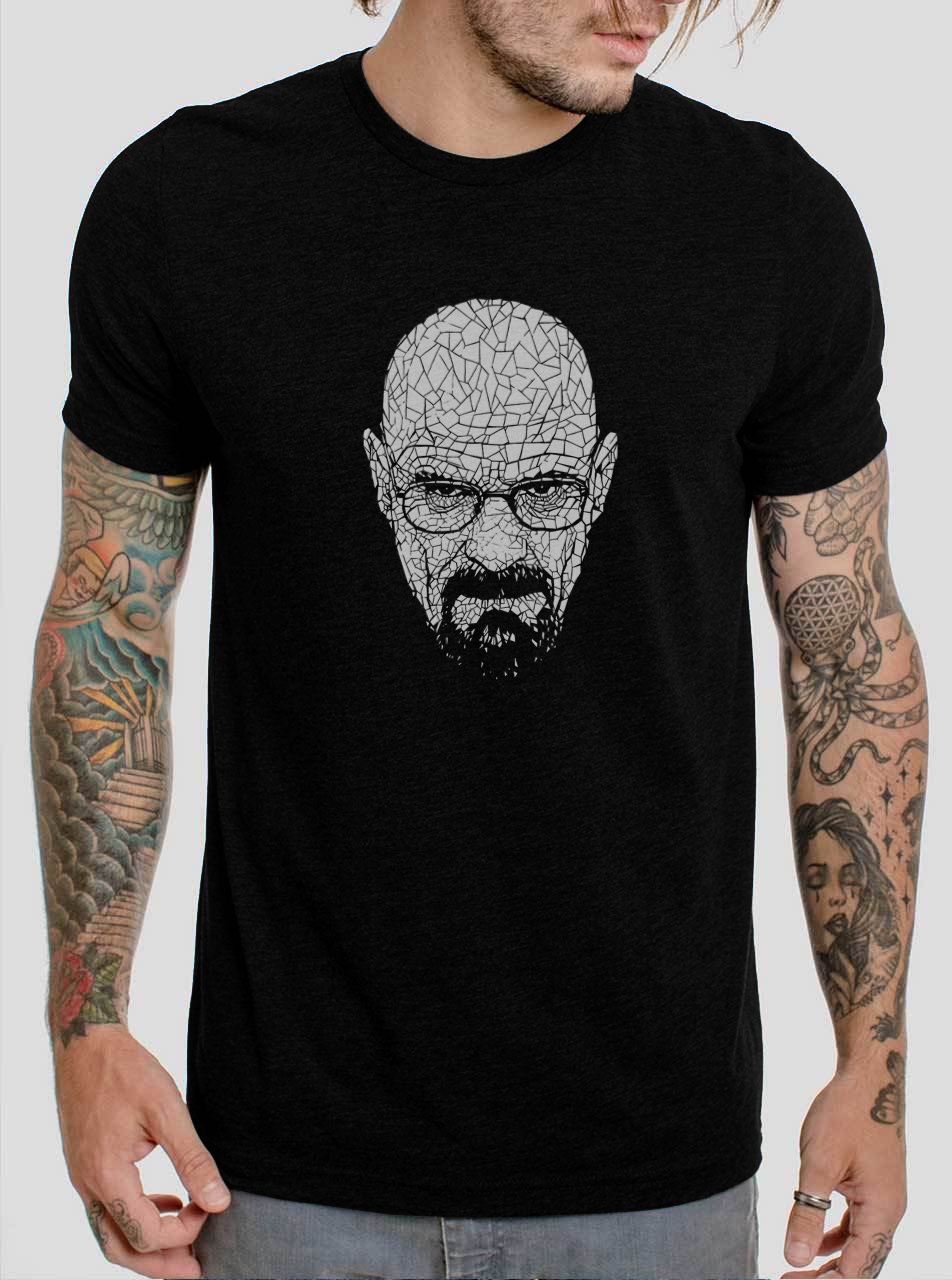 Crystal Face Heisenberg Walter White Breaking Bad Inspired Black T-Shirt, T-Shirts for Men