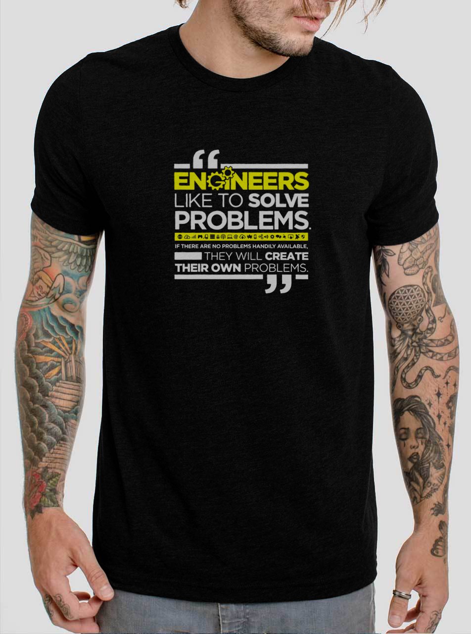 ENGINEER Funny Like To Solve Problem gas mechanic Christmas Birthday novelty Top Black T-Shirt