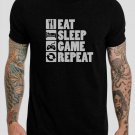 Funny Eat Sleep Game & Repeat Black T-Shirt, T-Shirts for Men