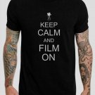 Funny Keep Calm and Film On Movie Cinema Director Actor Black T-Shirt, T-Shirts for Men