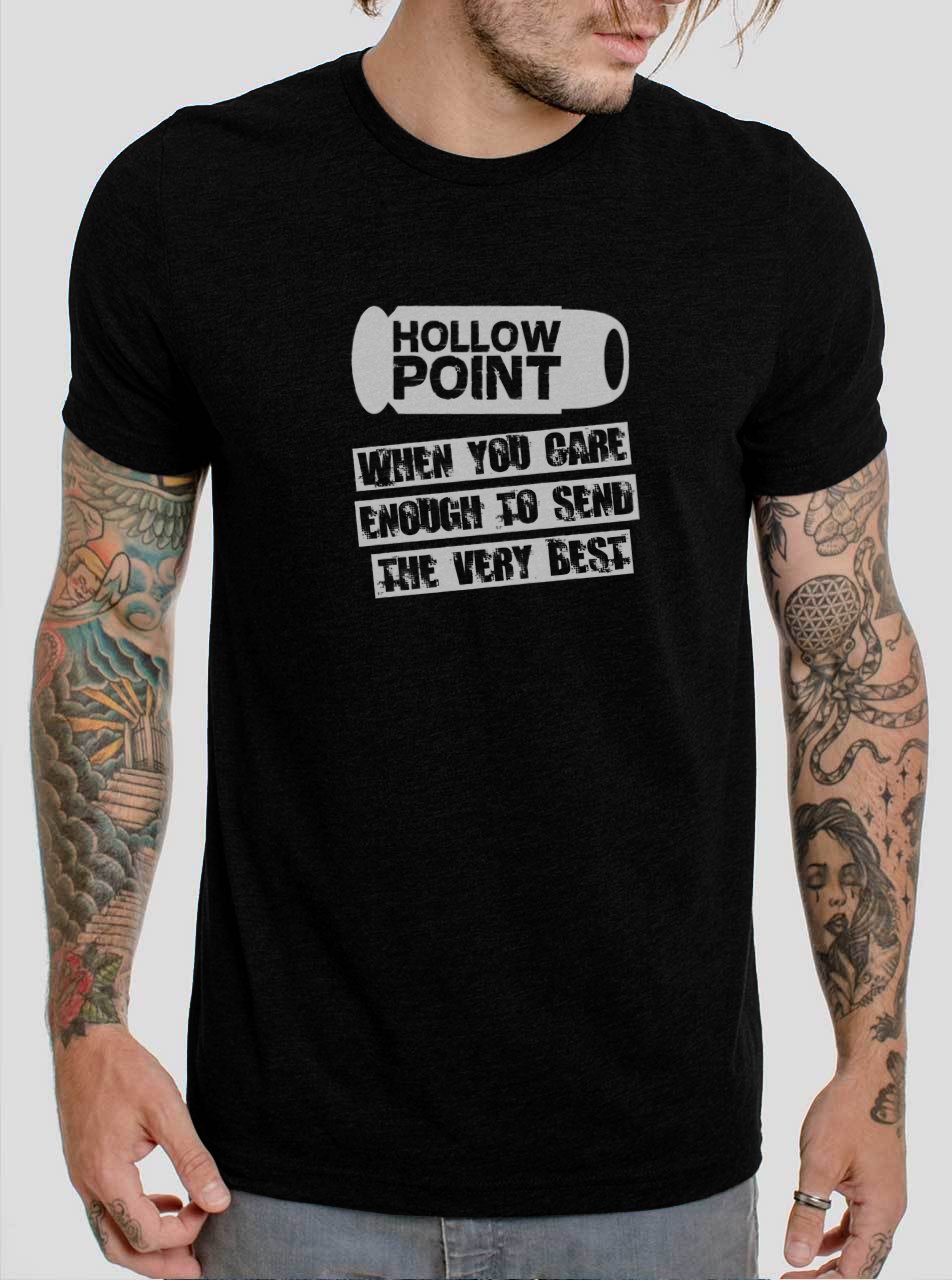Hollow Point Gun Ammo Funny 2nd Amendment Gun Control Bullet Black T-Shirt, T-Shirts for Men
