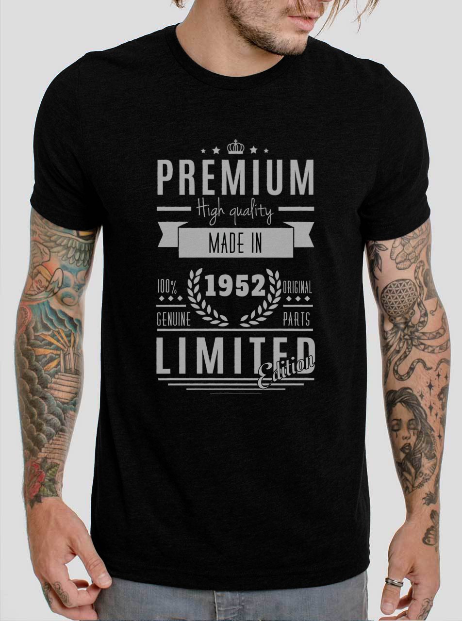 Limited 52th Birth Premium Gift Black T-Shirt, T-Shirts for Men