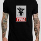 Stars Wars Yoda Obey Joke Black T-Shirt, T-Shirts for Men