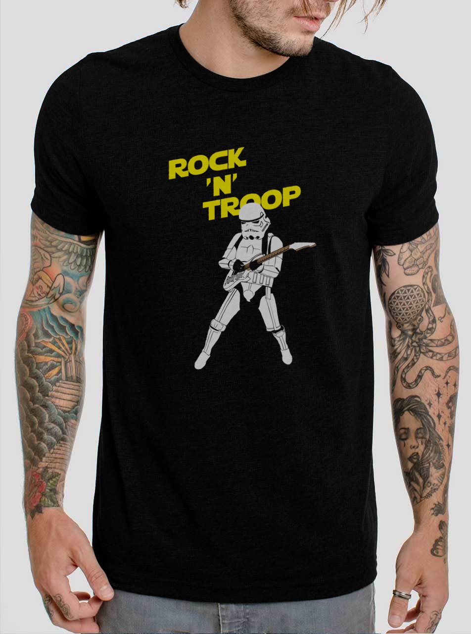 Stormtrooper Guitar Rock Star Wars Black T-Shirt, T-Shirts for Men