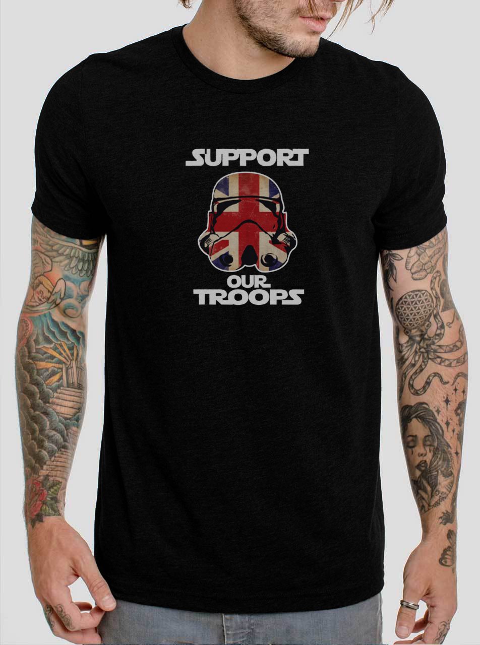 Support Our Troops Stormtrooper Black T-Shirt, T-Shirts for Men