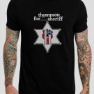 Hunter S Thompson USA Grunge Flag Sheriff Las Vegas Gonzo Black T-Shirt, T-Shirts for Men