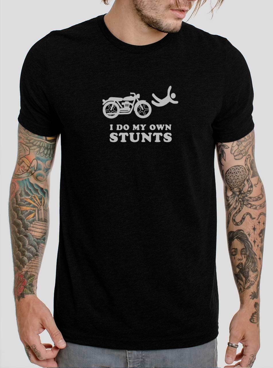 I Do My Own Stunts Dirt Bike Stuntman Falling Down Motorbike Black T-Shirt, T-Shirts for Men