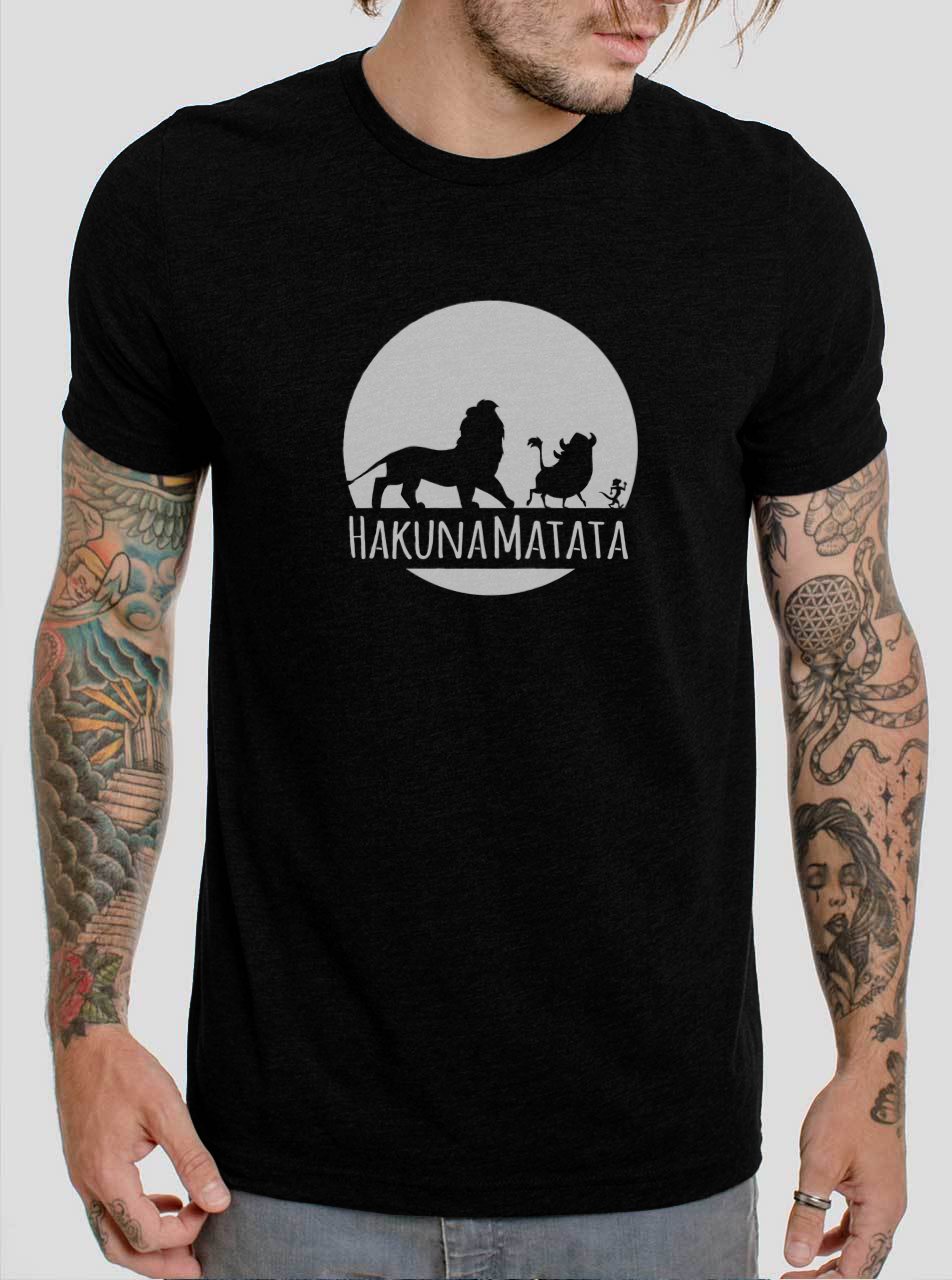 The Lion Hakuna Matata Funny King Black T-Shirt, T-Shirts for Men