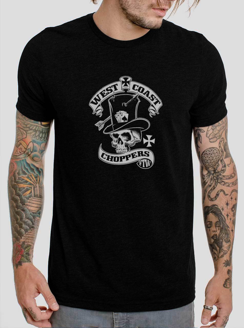 West Coast FTW Skull Black T-Shirt, T-Shirts for Men