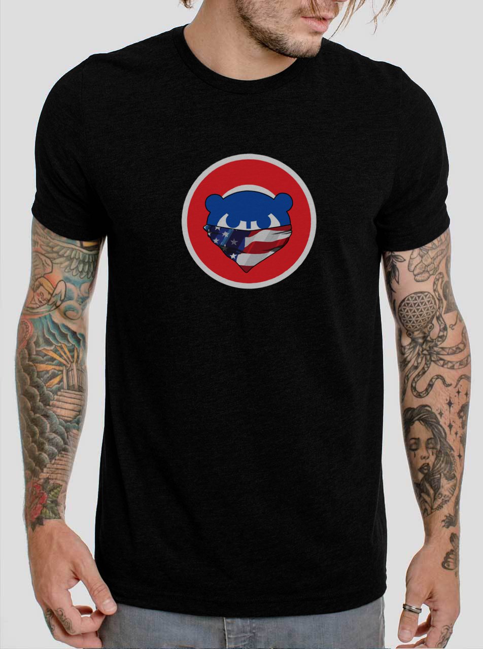 Chicago Cubs Bear Gangster Baseball Logo Black T-Shirt, T-Shirts for Men