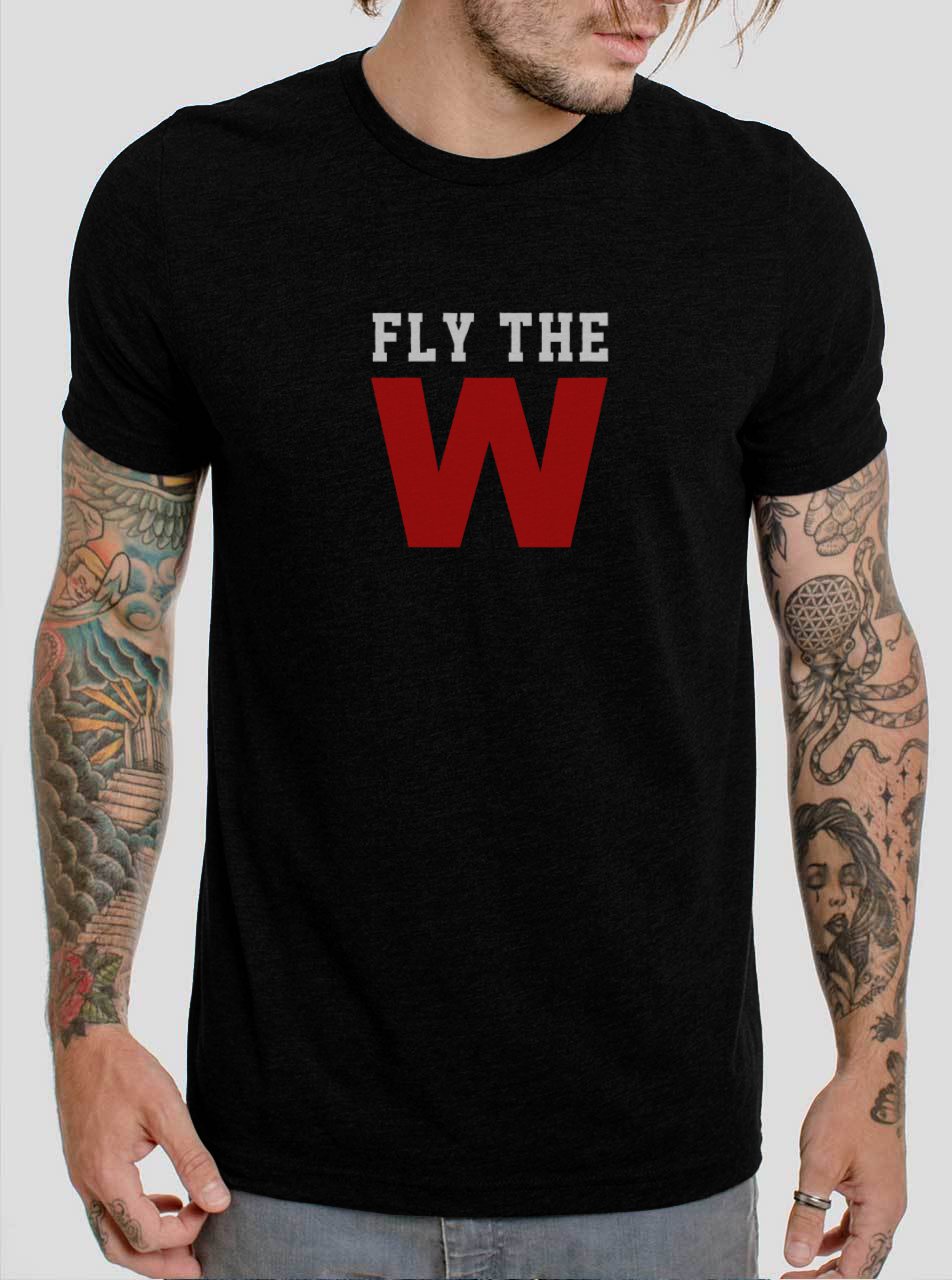 Fly The W Chicago Cubs World Champs Baseball Team Black T-Shirt, T-Shirts for Men