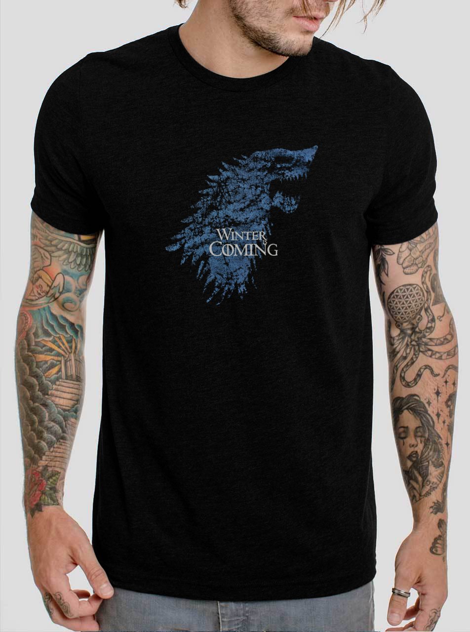 Game of Thrones Stark Winter Is Coming Black T-Shirt, T-Shirts for Men