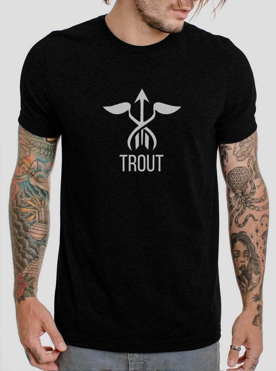 Mike Trout Angels Fish Trouth Los Angeles Angels Baseball 27 Black T-Shirt, T-Shirts for Men