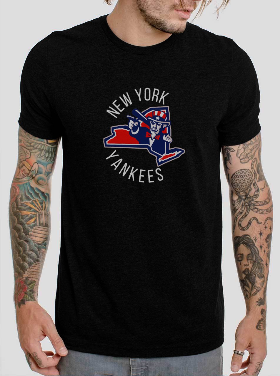 NY Yankees Uncle Sam Black T-Shirt, T-Shirts for Men