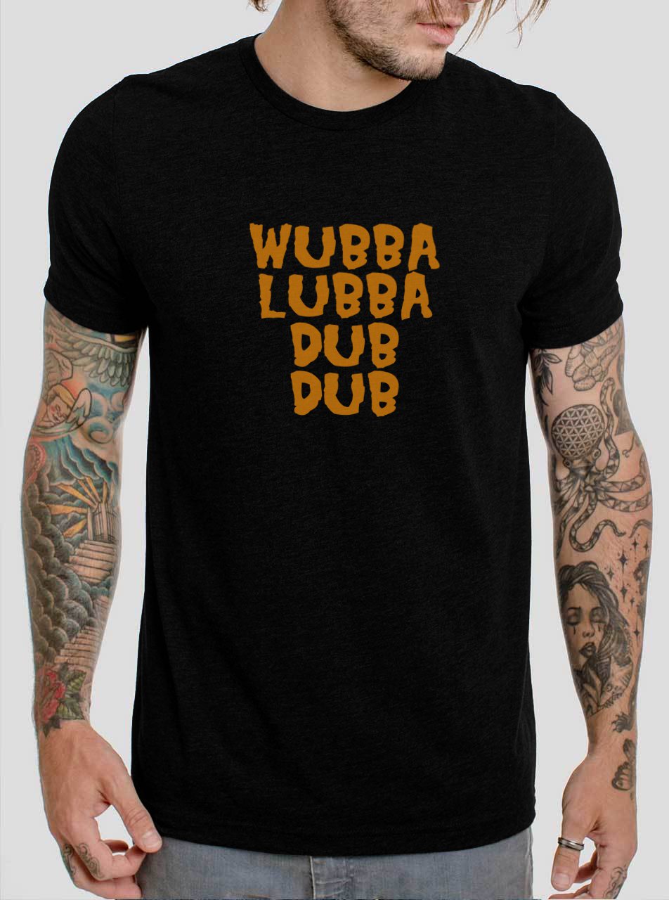 Rick n Morty Wubba Lubba Dub Dub NFL Black T-Shirt, T-Shirts for Men