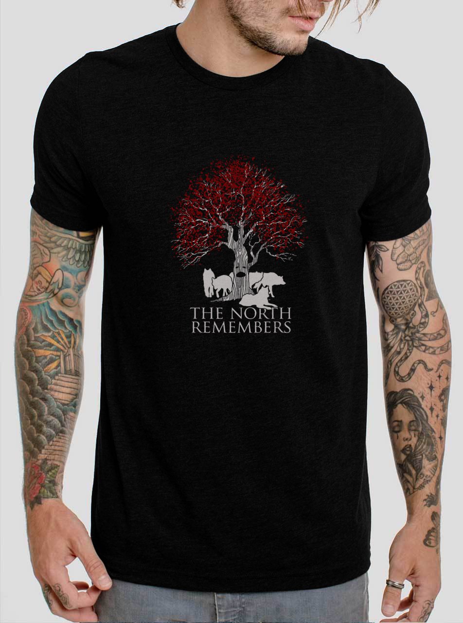 The North Remembers House Stark Black T-Shirt, T-Shirts for Men