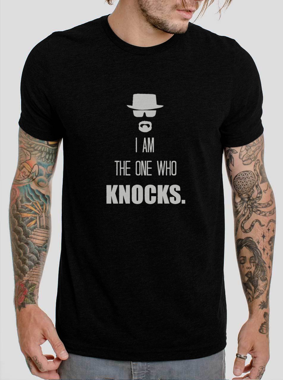 I Am The One Who Knocks Breaking Bad Walter White Black T-Shirt, T-Shirts for Men
