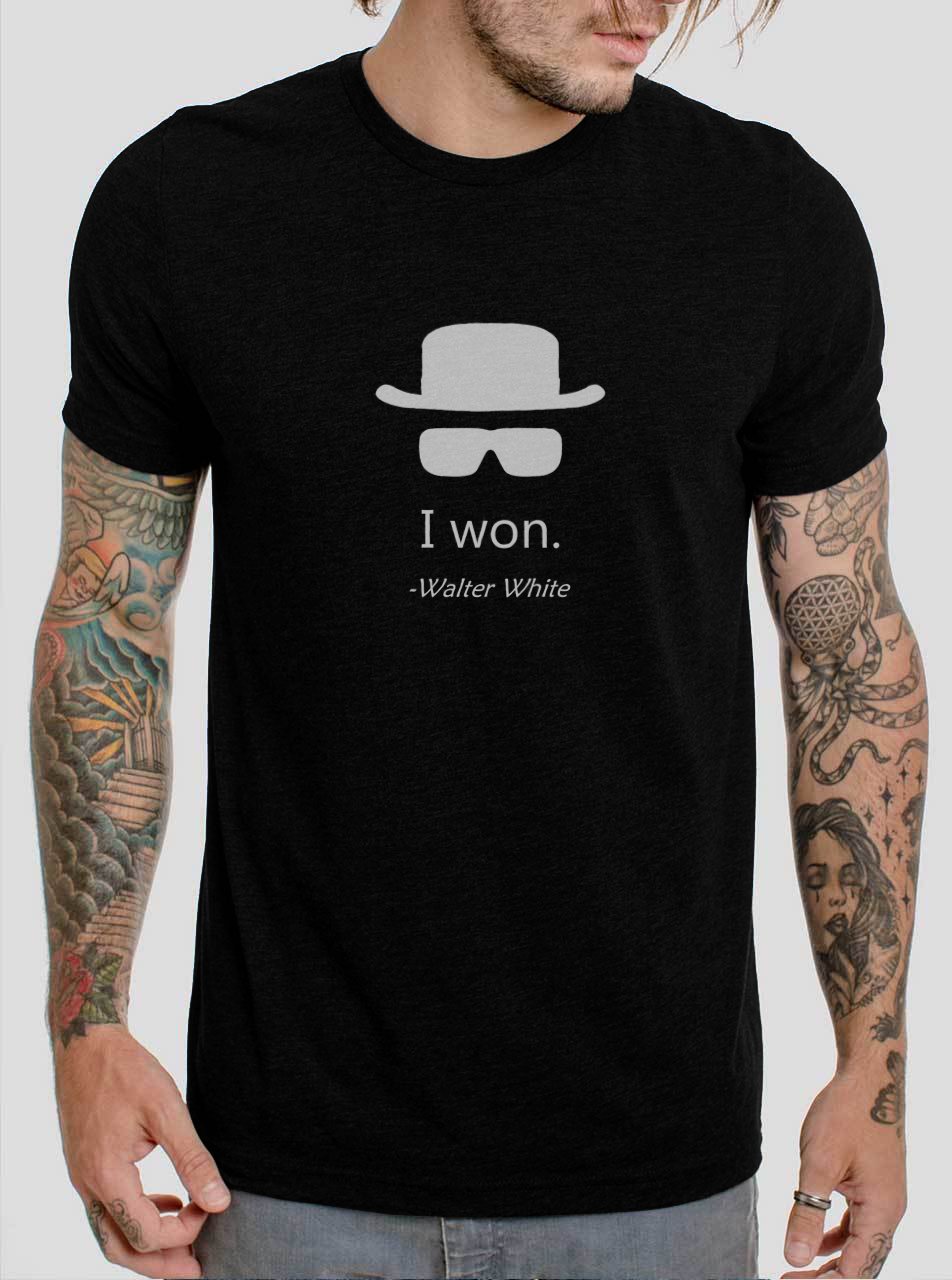 I Won Walter White Breaking Bad BB Heisenberg Black T-Shirt, T-Shirts for Men