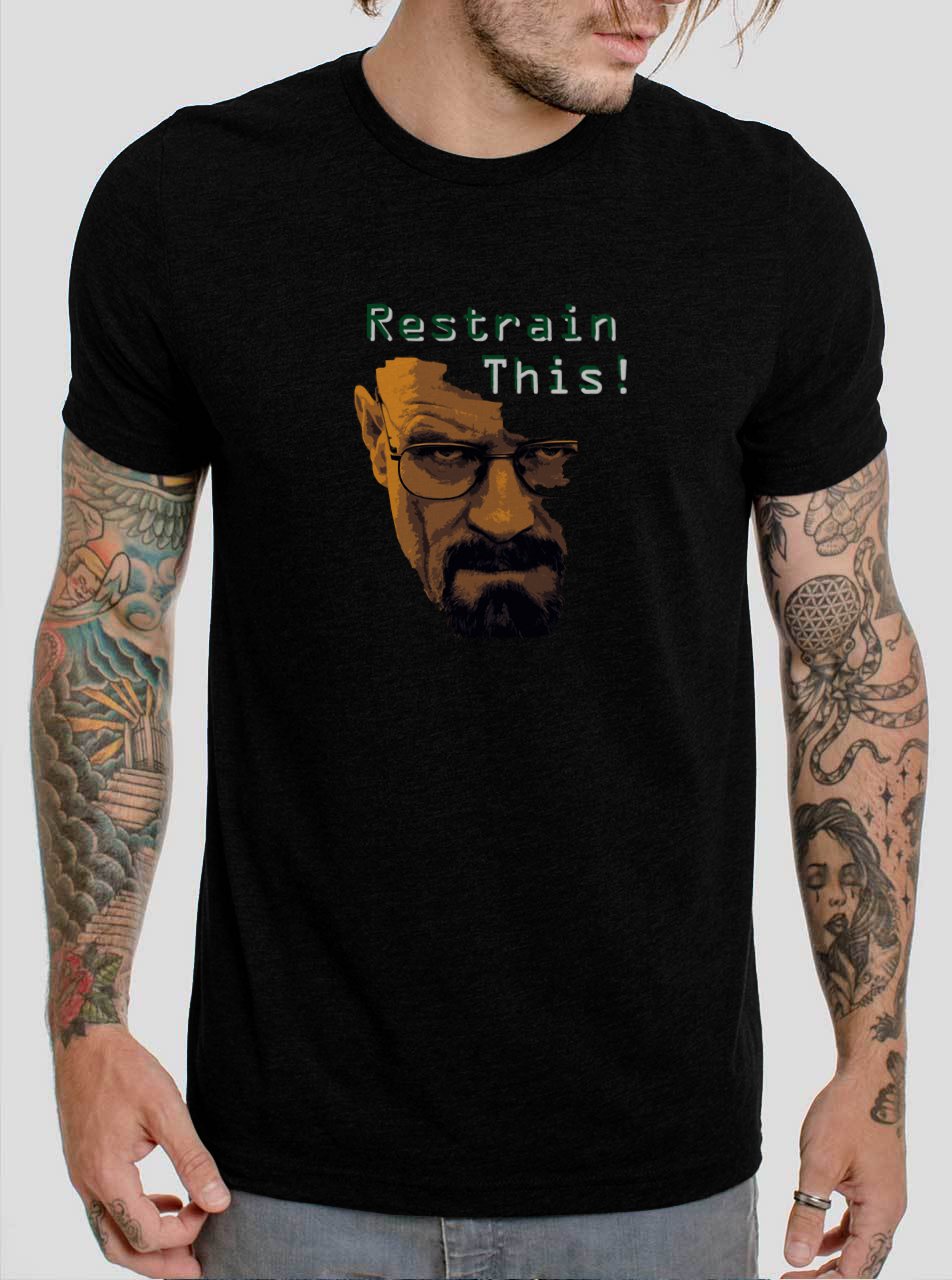 Walter White Restain This Breaking Bad Black T-Shirt, T-Shirts for Men