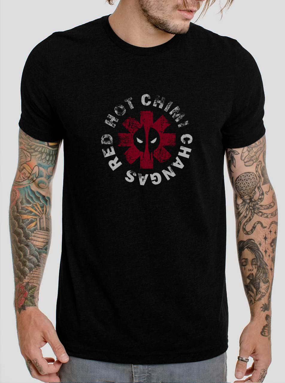 DP Red Hot Chimi Changas Black T-Shirt, T-Shirts for Men