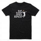 Eat Sleep Spike and Repeat VolleyBall Quotes Black T-Shirt, T-Shirts for Men
