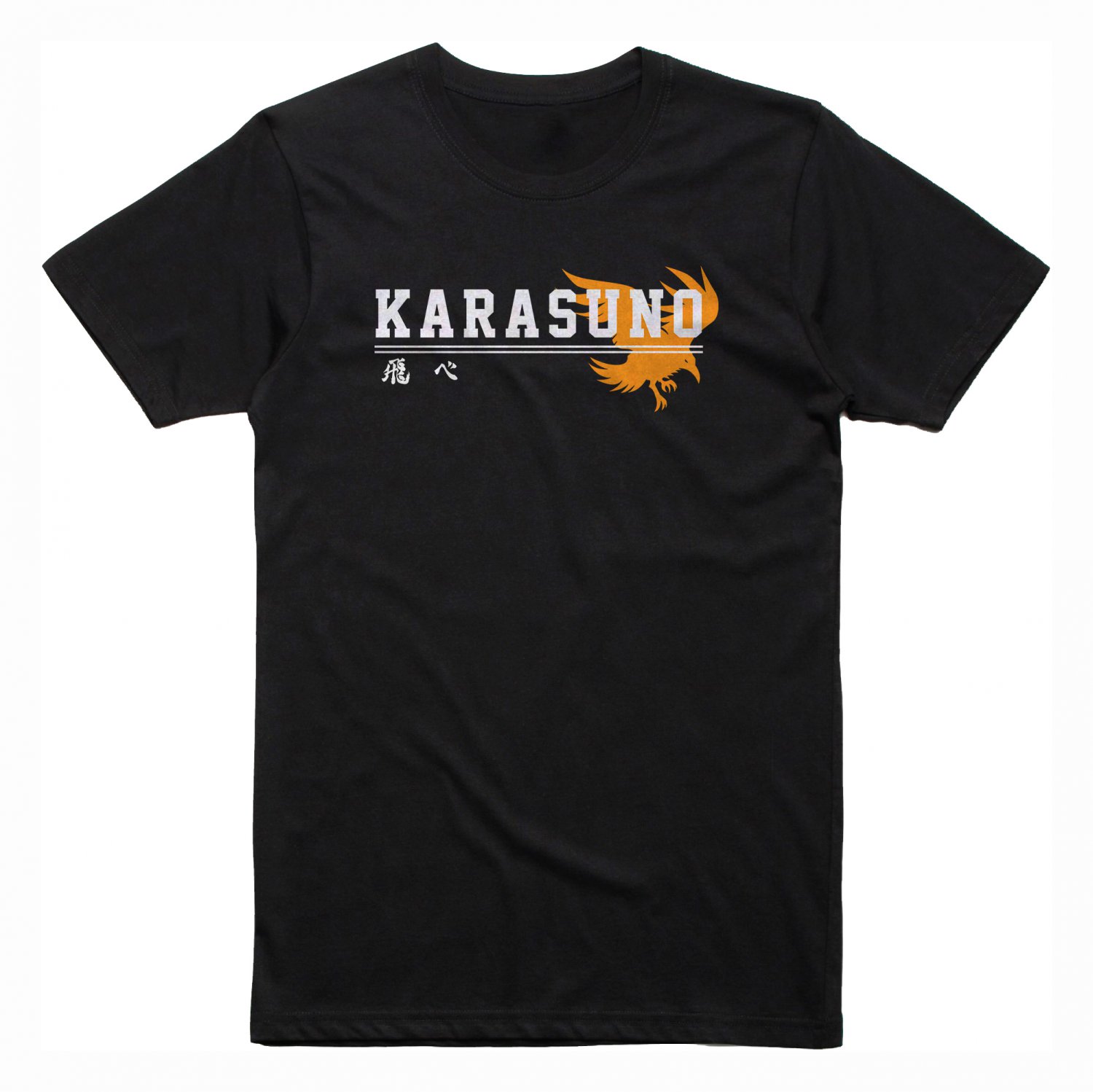 Karasuno Volleyball Club Flightless Crows Haikyuu Fly Black T-Shirt, T-Shirts for Men