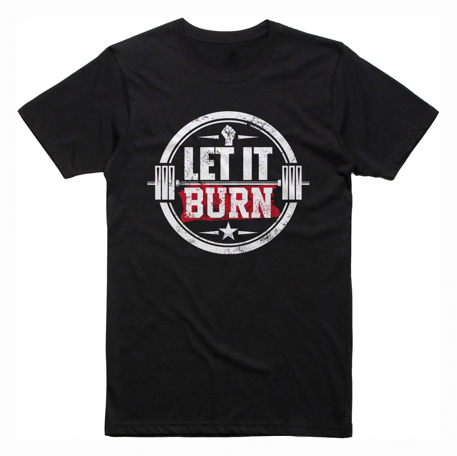 Let It Burn Bodybuilding Gym Workout Fitness Training Black T-Shirt, T ...