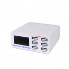 6 Port 6 Amp USB Fast Charging Station Universal Power Adapter AC Wall Charger w/LCD Display