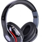 Bluetooth Wireless Headphones with Built In FM Tuner, Memory Card Slot and Mic - Black