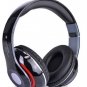 Bluetooth Wireless Headphones with Built In FM Tuner, Memory Card Slot and Mic - Black