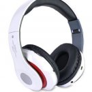 Bluetooth Wireless Headphones with Built In FM Tuner, Memory Card Slot and Mic - White
