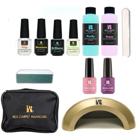 Red Carpet Manicure Cinderella 5 Color LED Gel Nail Polish Kit Set + Travel Bag