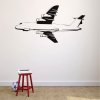 Decal Wall Sticker : Flying Airplane Silhouette Decor 12x18 Inches