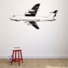 Decal Wall Sticker : Flying Airplane Silhouette Decor 12x18 Inches
