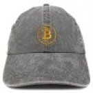 Bitcoin Embroidered Washed Cotton Adjustable Cap - Black