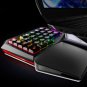 Delux T9 7 Colors LED Backlight Single Hand Gaming USB Wired Anti-Ghosting Keyboard - Plus