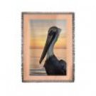 Jacksonville Pelican & Sunset - Lantern Press Photography (60x80 Woven Chenille Yarn Blanket)