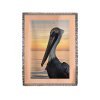 Jacksonville Pelican & Sunset - Lantern Press Photography (60x80 Woven Chenille Yarn Blanket)