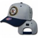RapDom United States Navy 2-Tone Workout Mens Snap Back Cap [Grey/Navy Blue - Adjustable]