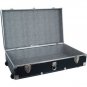 Seward Trunk Under Bed Wheeled Storage Footlocker Trunk 19 Gal. Wood Storage Box with Handle, Black