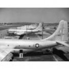 High angle view of military base Boeing KC-97 Stratofreighter Canvas Art -  (24 x 36)