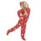 Footed Pajamas - Holly Jolly Christmas Toddler Hoodie One Piece - Large