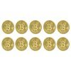 Bitcoin Gold Plated Commemorative Collectors Coin Lot of 10
